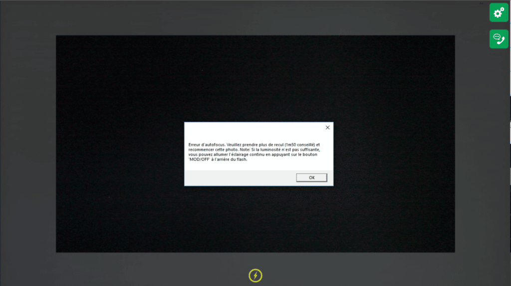 Message d'erreur autofocus