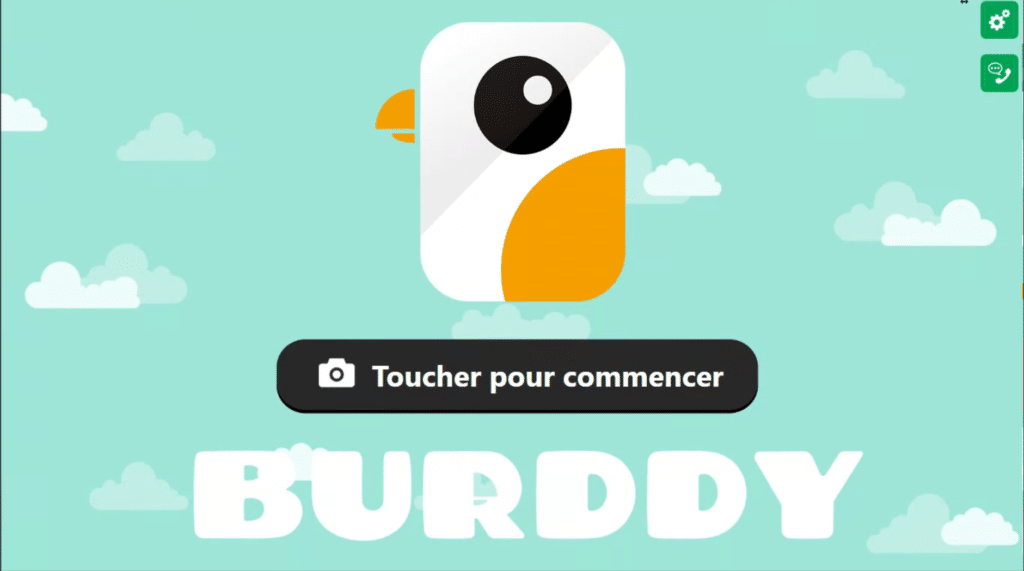 Écran d'accueil BURDDY